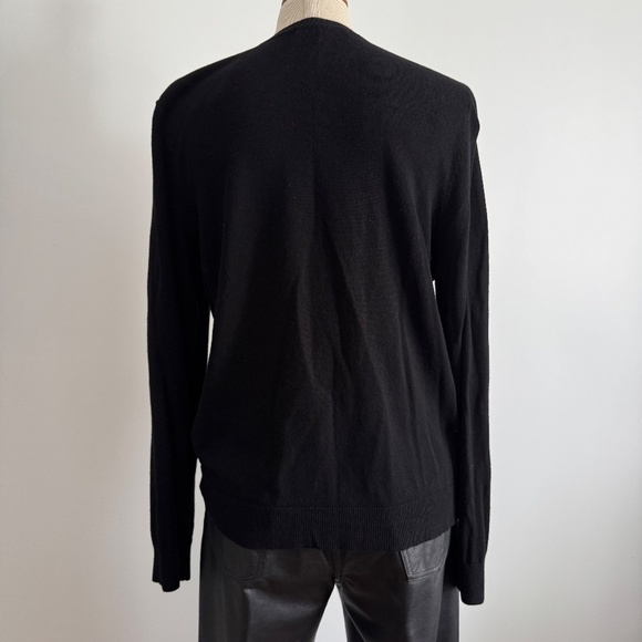 Alfred Sung - Black and Leopard Print Button Down Cardigan - Picture 5 of 8